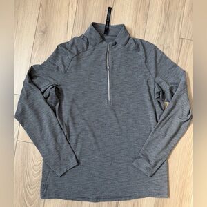 Mens Lululemon Surge Warm Athletica Heather Gray Quarter-Zip Pullover